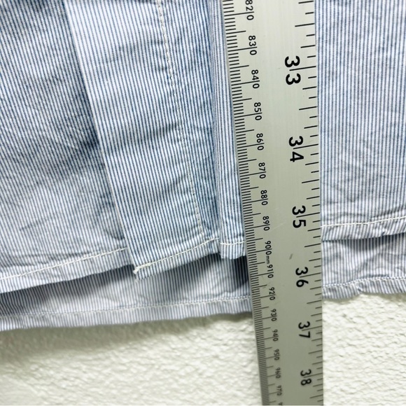 Scotch & Soda Blue Striped Button Up Long Fit Shirt - Picture 11 of 13